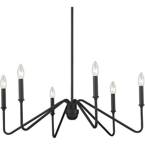 Kennedy 6 Light 29.75 inch Natural Black Chandelier Ceiling Light in No Shade